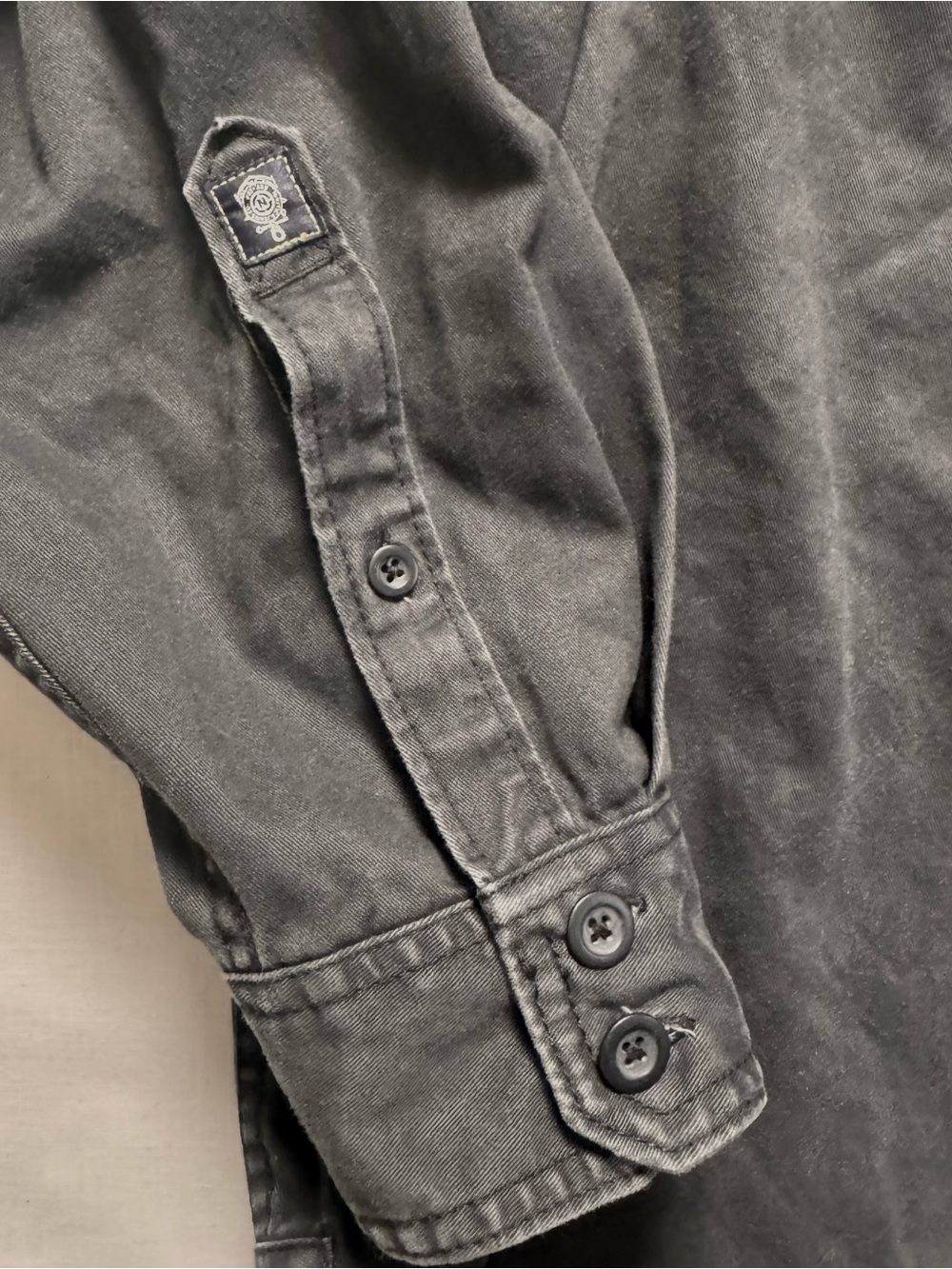 Nautica Jeans Co. Washed Black Button-Front Military Utility Shirt - Picture 4 of 5